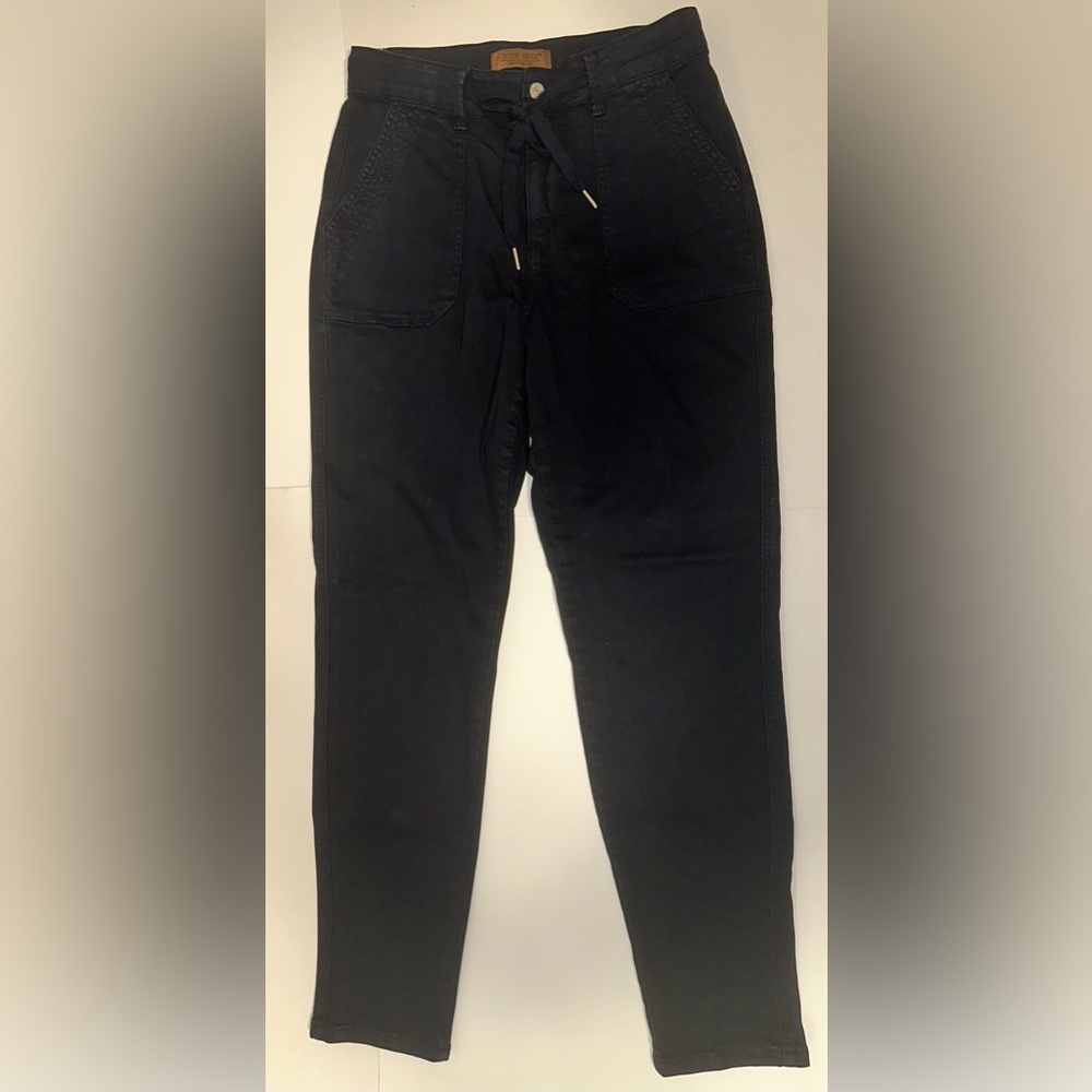 Judy Blue High Waist Jogger Denim Jeans Women’s Size 5/27 Black Double Roll Cuff